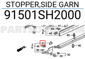 Honda 91501SH2000 STOPPER,SIDE GARN