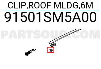 Honda 91501SM5A00 CLIP,ROOF MLDG,6M