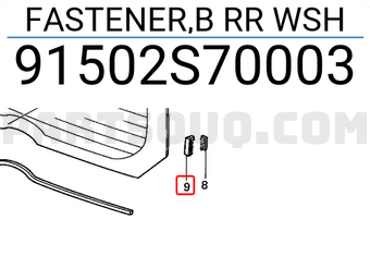 Honda 91502S70003 FASTENER,B RR WSH