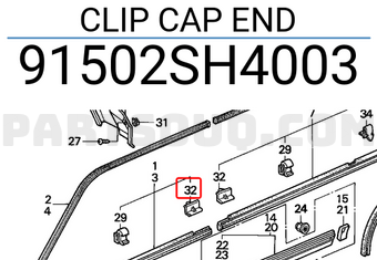 Honda 91502SH4003 CLIP CAP END
