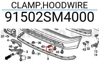 Honda 91502SM4000 CLAMP,HOODWIRE