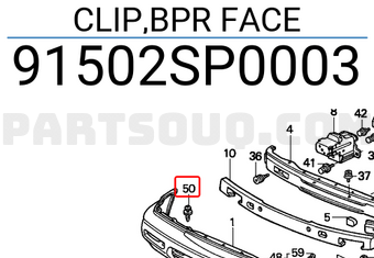 Honda 91502SP0003 CLIP,BPR FACE