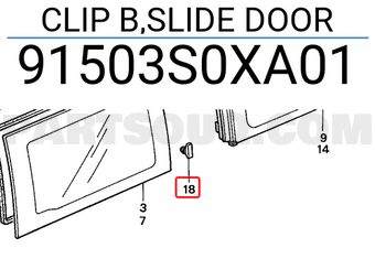 Honda 91503S0XA01 CLIP B,SLIDE DOOR