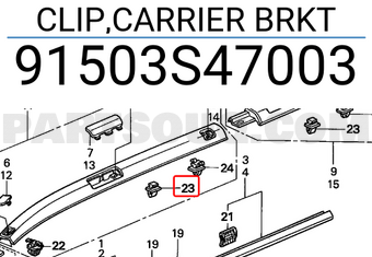 Honda 91503S47003 CLIP,CARRIER BRKT