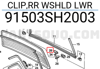 Honda 91503SH2003 CLIP,RR WSHLD LWR
