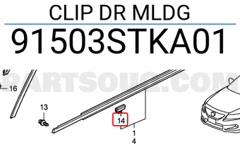 Honda 91503STKA01 CLIP DR MLDG