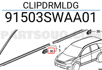 Honda 91503SWAA01 CLIPDRMLDG