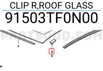 Honda 91503TF0N00 CLIP R,ROOF GLASS