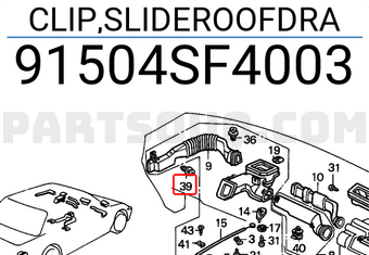 Honda 91504SF4003 CLIP,SLIDEROOFDRA
