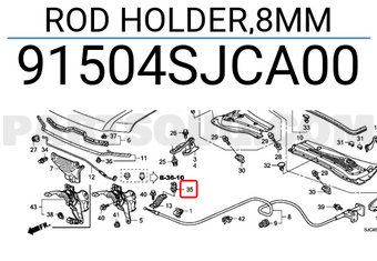 Honda 91504SJCA00 ROD HOLDER,8MM
