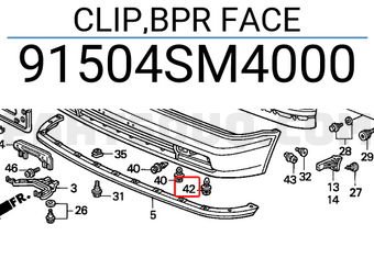 Honda 91504SM4000 CLIP,BPR FACE