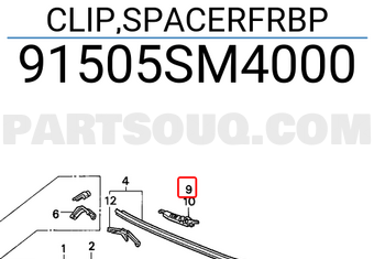 Honda 91505SM4000 CLIP,SPACERFRBP