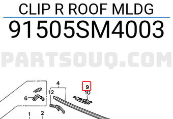 Honda 91505SM4003 CLIP R ROOF MLDG