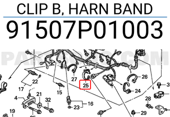 Honda 91507P01003 CLIP B, HARN BAND