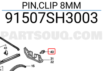Honda 91507SH3003 PIN,CLIP 8MM