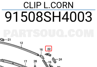 Honda 91508SH4003 CLIP L.CORN