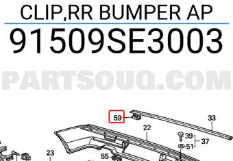 Honda 91509SE3003 CLIP,RR BUMPER AP