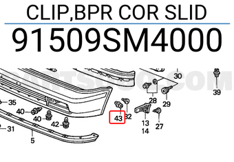 Honda 91509SM4000 CLIP,BPR COR SLID