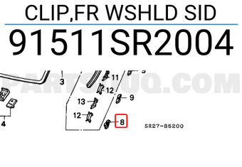 Honda 91511SR2004 CLIP,FR WSHLD SID