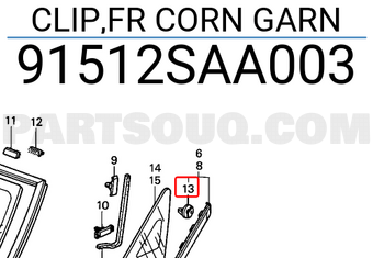 Honda 91512SAA003 CLIP,FR CORN GARN