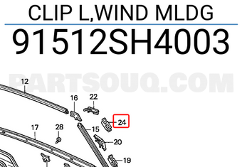 Honda 91512SH4003 CLIP L,WIND MLDG
