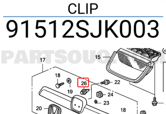 Honda 91512SJK003 CLIP
