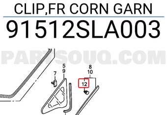 Honda 91512SLA003 CLIP,FR CORN GARN