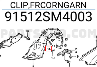 Honda 91512SM4003 CLIP,FRCORNGARN