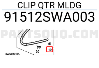 Honda 91512SWA003 CLIP QTR MLDG
