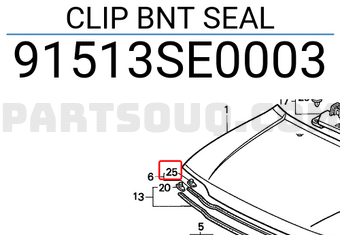 Honda 91513SE0003 CLIP BNT SEAL