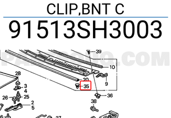 Honda 91513SH3003 CLIP,BNT C