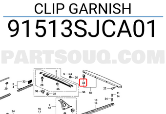 Honda 91513SJCA01 CLIP GARNISH