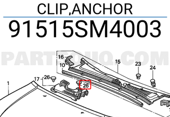 Honda 91515SM4003 CLIP,ANCHOR