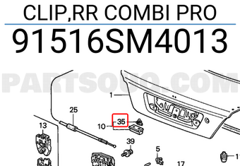 Honda 91516SM4013 CLIP,RR COMBI PRO
