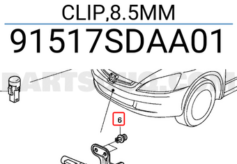 Honda 91517SDAA01 CLIP,8.5MM