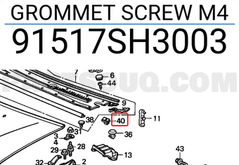 Honda 91517SH3003 GROMMET SCREW M4