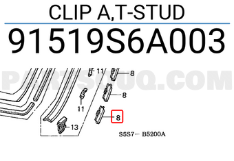 Honda 91519S6A003 CLIP A,T-STUD