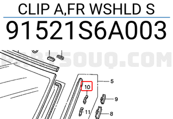 Honda 91521S6A003 CLIP A,FR WSHLD S