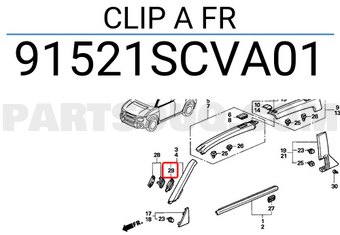 Honda 91521SCVA01 CLIP A FR