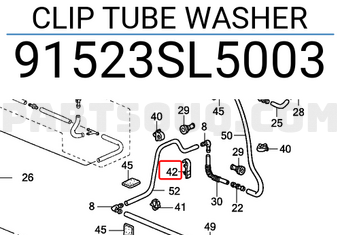 Honda 91523SL5003 CLIP TUBE WASHER