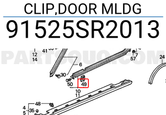 Honda 91525SR2013 CLIP,DOOR MLDG