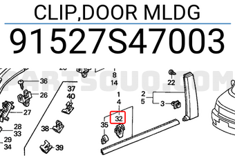 Honda 91527S47003 CLIP,DOOR MLDG