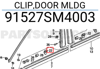 Honda 91527SM4003 CLIP,DOOR MLDG
