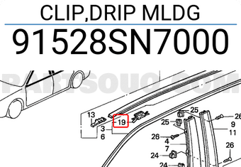 Honda 91528SN7000 CLIP,DRIP MLDG