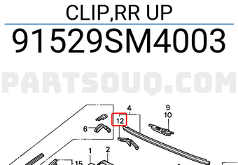 Honda 91529SM4003 CLIP,RR UP