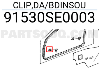 Honda 91530SE0003 CLIP,DA/BDINSOU
