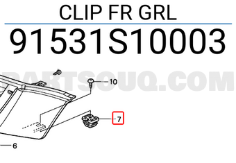 Honda 91531S10003 CLIP FR GRL