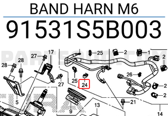 Honda 91531S5B003 BAND HARN M6