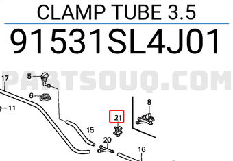 Honda 91531SL4J01 CLAMP TUBE 3.5