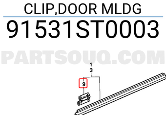 Honda 91531ST0003 CLIP,DOOR MLDG